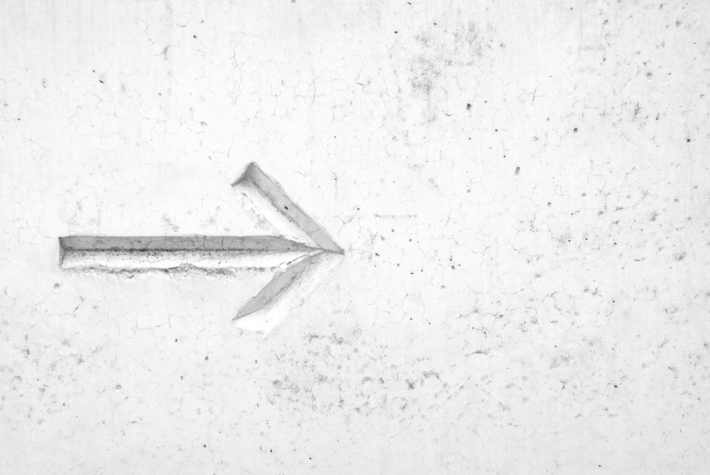 Arrow pointing the clear path